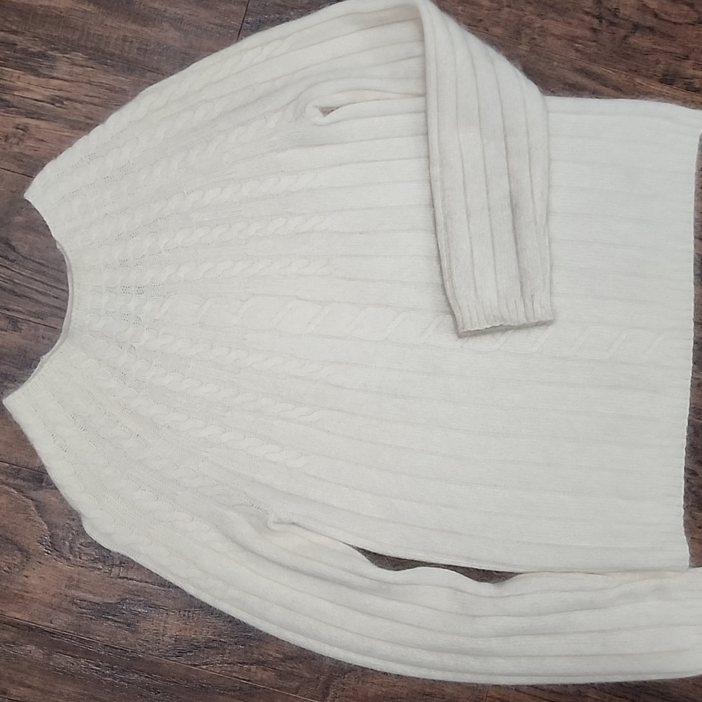 Angora Blend Soft Fuzzy Ribbed Sweater